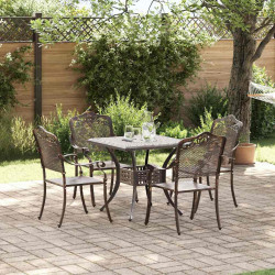Zestaw stołów ogrodowych 5 pcs kolor bronzu Aluminium odlewane