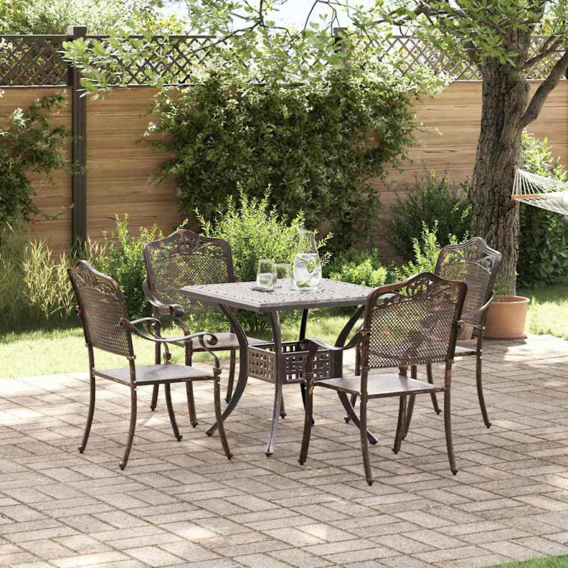 Zestaw stołów ogrodowych 5 pcs kolor bronzu Aluminium odlewane