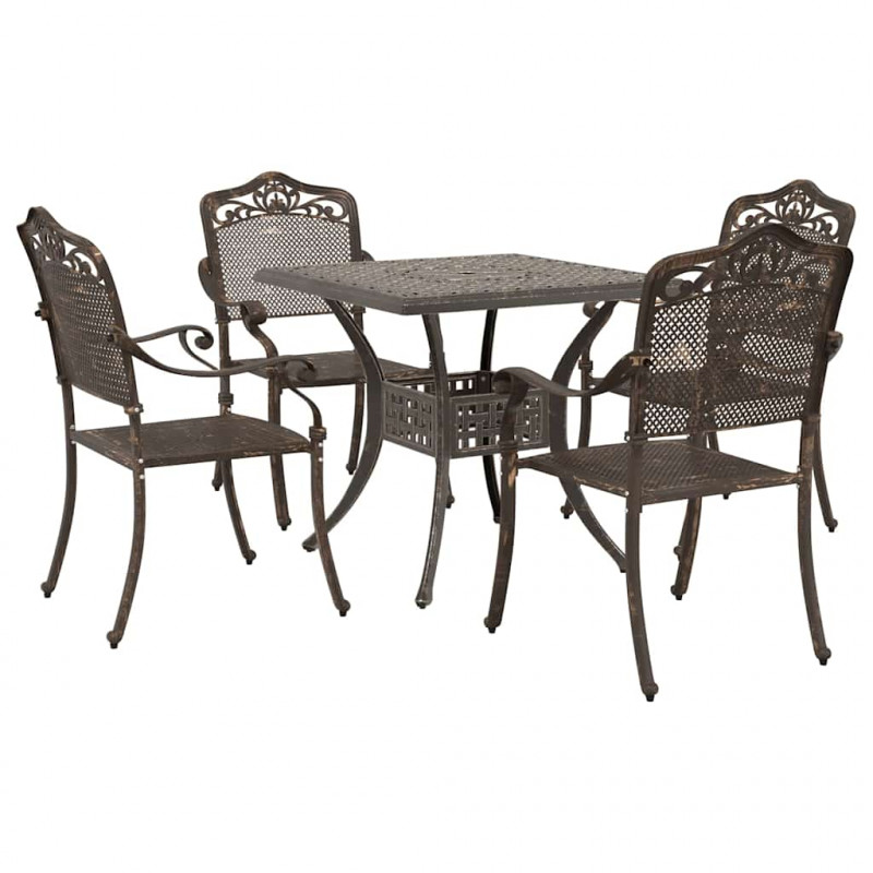 Zestaw stołów ogrodowych 5 pcs kolor bronzu Aluminium odlewane
