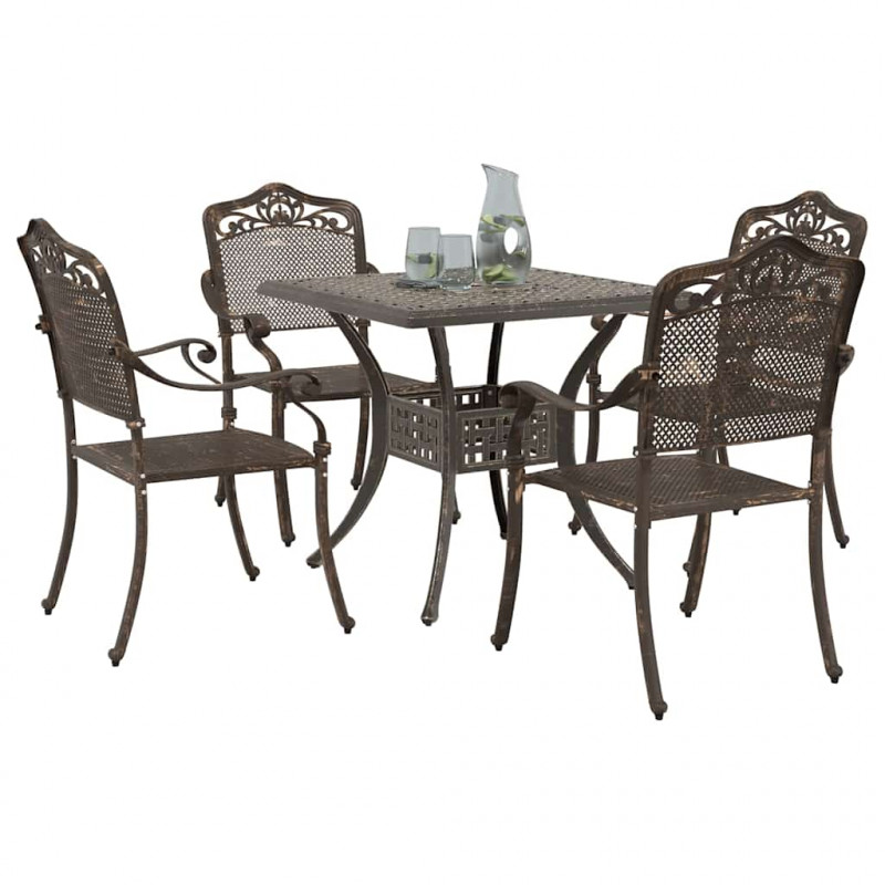 Zestaw stołów ogrodowych 5 pcs kolor bronzu Aluminium odlewane