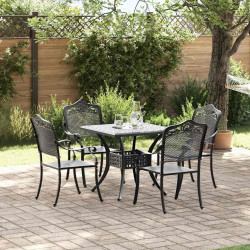 Zestaw stołów ogrodowych 5 pcs Czarny Aluminium odlewane