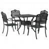 Zestaw stołów ogrodowych 5 pcs Czarny Aluminium odlewane