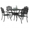 Zestaw stołów ogrodowych 5 pcs Czarny Aluminium odlewane
