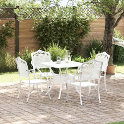 Zestaw stołów ogrodowych 5 pcs Biały Aluminium odlewane