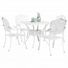 Zestaw stołów ogrodowych 5 pcs Biały Aluminium odlewane