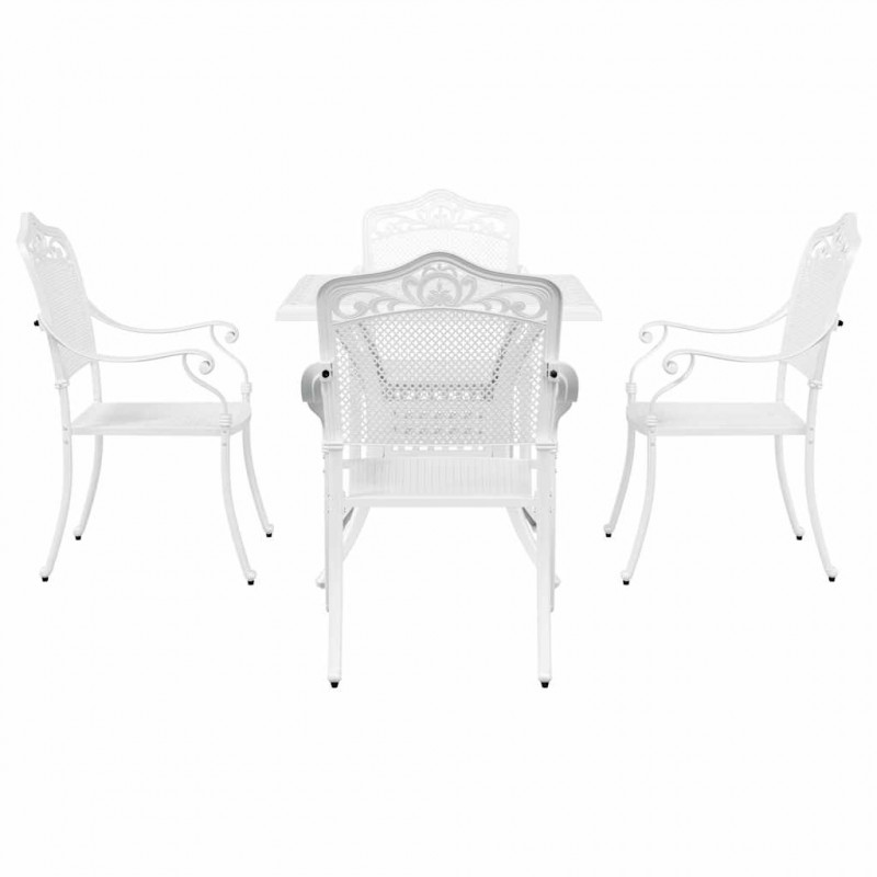 Zestaw stołów ogrodowych 5 pcs Biały Aluminium odlewane