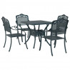 Zestaw stołów ogrodowych 5 pcs Zielony Aluminium odlewane