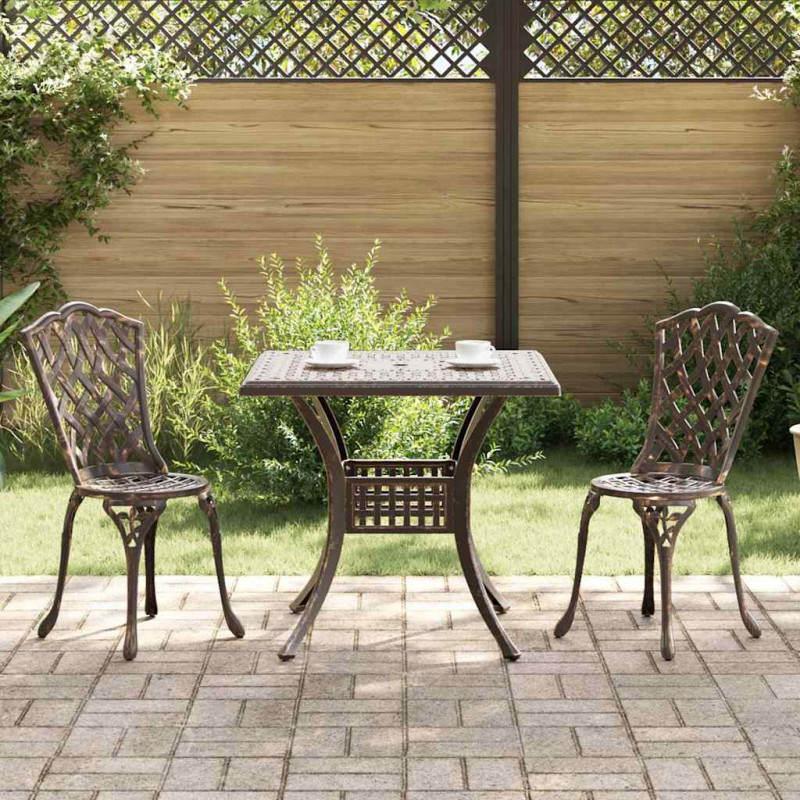 Zestaw stołów ogrodowych 3 pcs kolor bronzu Aluminium odlewane