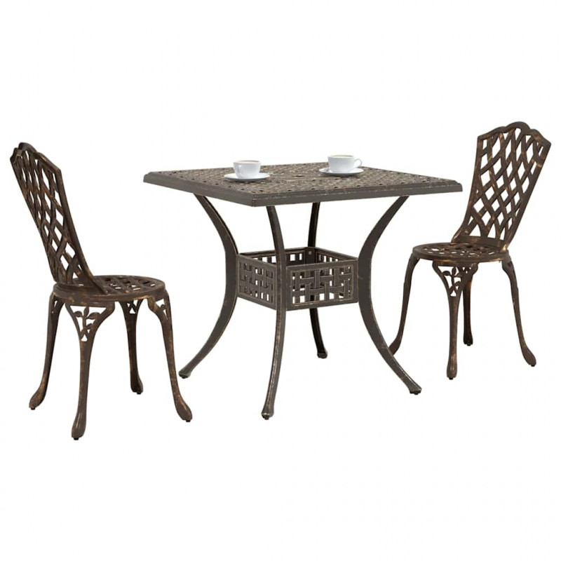 Zestaw stołów ogrodowych 3 pcs kolor bronzu Aluminium odlewane
