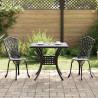Zestaw stołów ogrodowych 3 pcs Czarny Aluminium odlewane