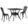 Zestaw stołów ogrodowych 3 pcs Czarny Aluminium odlewane
