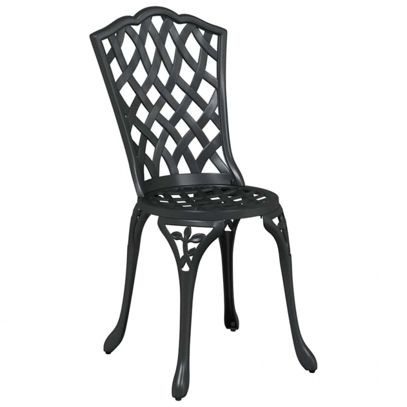 Zestaw stołów ogrodowych 3 pcs Czarny Aluminium odlewane