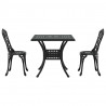 Zestaw stołów ogrodowych 3 pcs Czarny Aluminium odlewane
