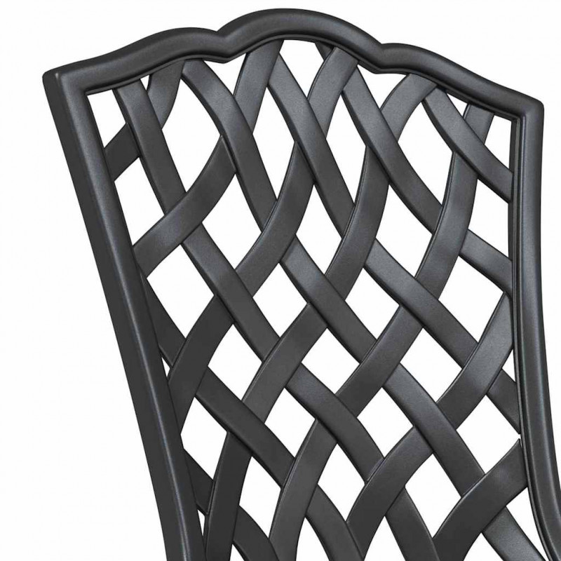 Zestaw stołów ogrodowych 3 pcs Czarny Aluminium odlewane