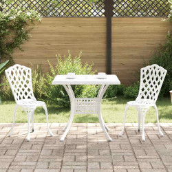 Zestaw stołów ogrodowych 3 pcs Biały Aluminium odlewane
