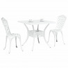 Zestaw stołów ogrodowych 3 pcs Biały Aluminium odlewane