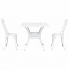 Zestaw stołów ogrodowych 3 pcs Biały Aluminium odlewane