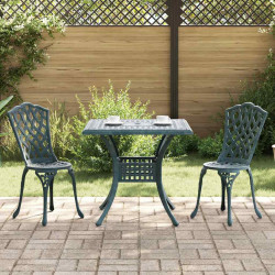 Zestaw stołów ogrodowych 3 pcs Zielony Aluminium odlewane