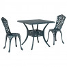 Zestaw stołów ogrodowych 3 pcs Zielony Aluminium odlewane