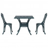 Zestaw stołów ogrodowych 3 pcs Zielony Aluminium odlewane
