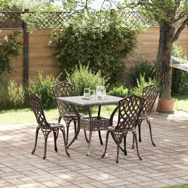 Zestaw stołów ogrodowych 5 pcs kolor bronzu Aluminium odlewane