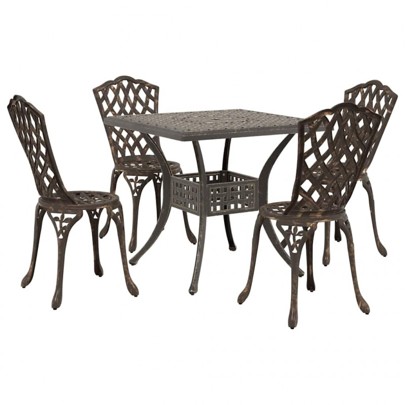 Zestaw stołów ogrodowych 5 pcs kolor bronzu Aluminium odlewane