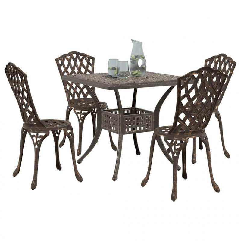 Zestaw stołów ogrodowych 5 pcs kolor bronzu Aluminium odlewane
