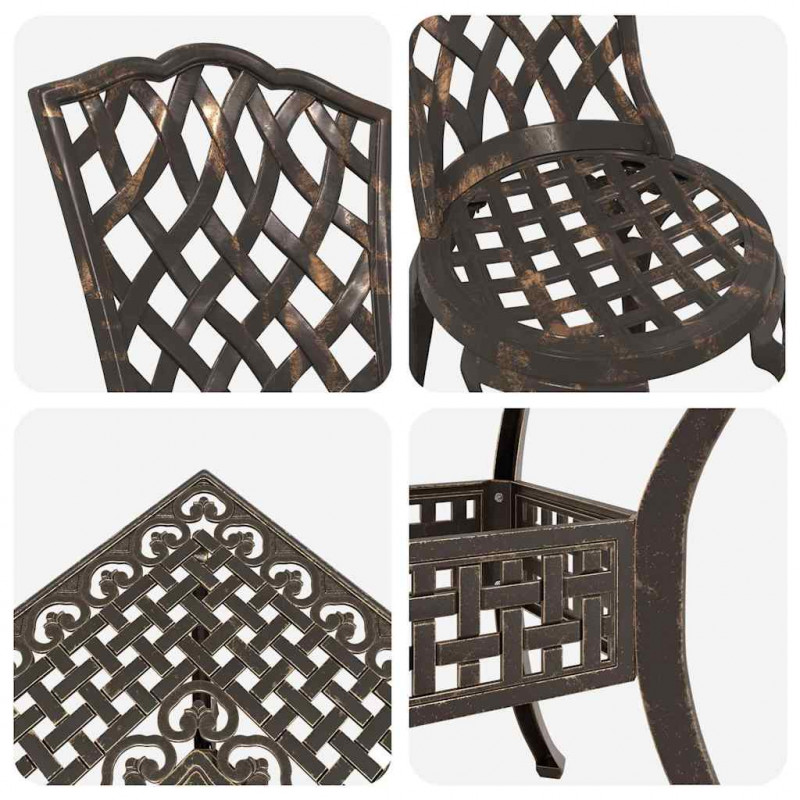 Zestaw stołów ogrodowych 5 pcs kolor bronzu Aluminium odlewane