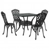 Zestaw stołów ogrodowych 5 pcs Czarny Aluminium odlewane