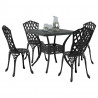 Zestaw stołów ogrodowych 5 pcs Czarny Aluminium odlewane