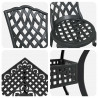 Zestaw stołów ogrodowych 5 pcs Czarny Aluminium odlewane