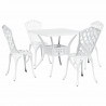 Zestaw stołów ogrodowych 5 pcs Biały Aluminium odlewane
