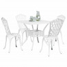 Zestaw stołów ogrodowych 5 pcs Biały Aluminium odlewane
