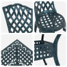 Zestaw stołów ogrodowych 5 pcs Zielony Aluminium odlewane