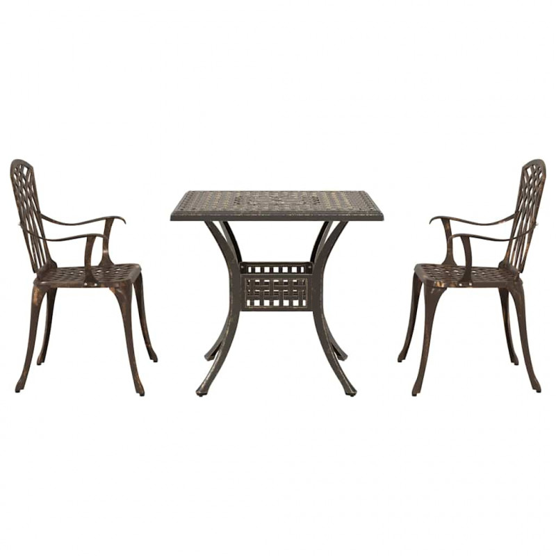 Zestaw stołów ogrodowych 3 pcs kolor bronzu Aluminium odlewane