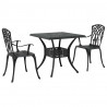 Zestaw stołów ogrodowych 3 pcs Czarny Aluminium odlewane