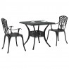 Zestaw stołów ogrodowych 3 pcs Czarny Aluminium odlewane