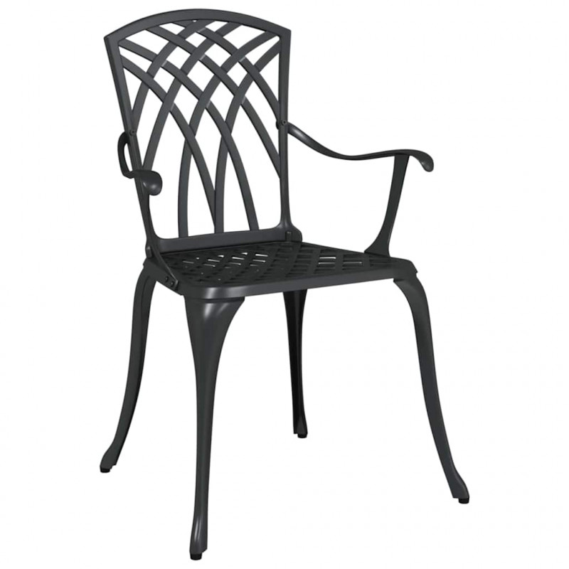 Zestaw stołów ogrodowych 3 pcs Czarny Aluminium odlewane
