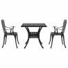 Zestaw stołów ogrodowych 3 pcs Czarny Aluminium odlewane