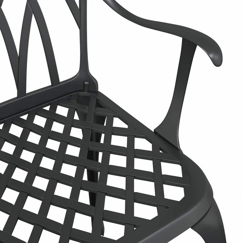 Zestaw stołów ogrodowych 3 pcs Czarny Aluminium odlewane