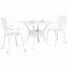 Zestaw stołów ogrodowych 3 pcs Biały Aluminium odlewane