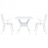 Zestaw stołów ogrodowych 3 pcs Biały Aluminium odlewane