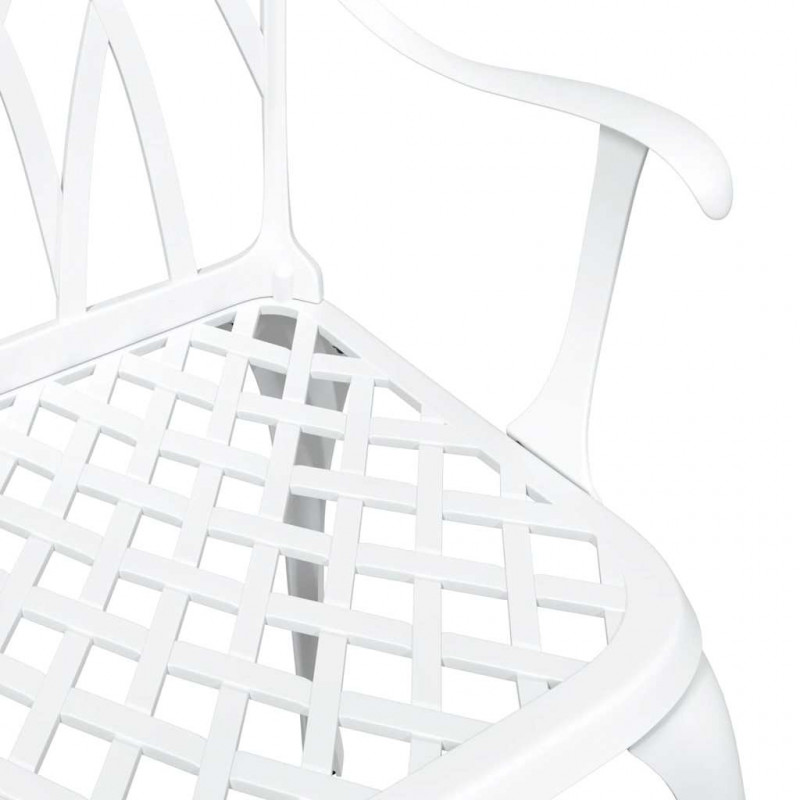 Zestaw stołów ogrodowych 3 pcs Biały Aluminium odlewane