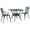 Zestaw stołów ogrodowych 3 pcs Zielony Aluminium odlewane