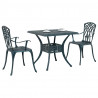 Zestaw stołów ogrodowych 3 pcs Zielony Aluminium odlewane