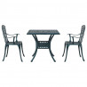 Zestaw stołów ogrodowych 3 pcs Zielony Aluminium odlewane