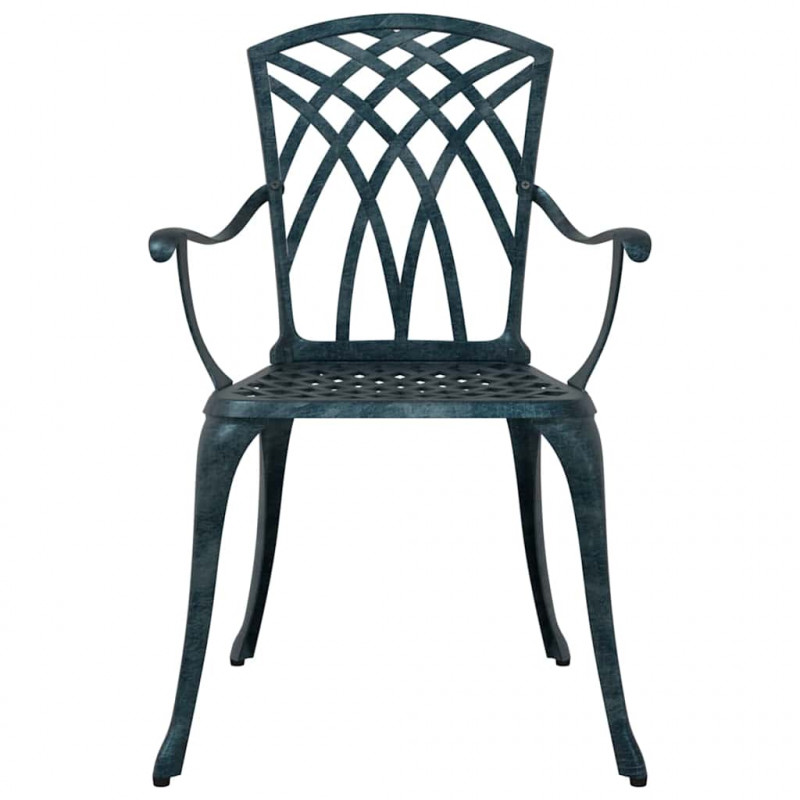 Zestaw stołów ogrodowych 3 pcs Zielony Aluminium odlewane