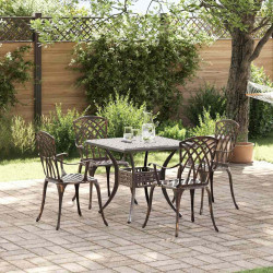 Zestaw stołów ogrodowych 5 pcs kolor bronzu Aluminium odlewane