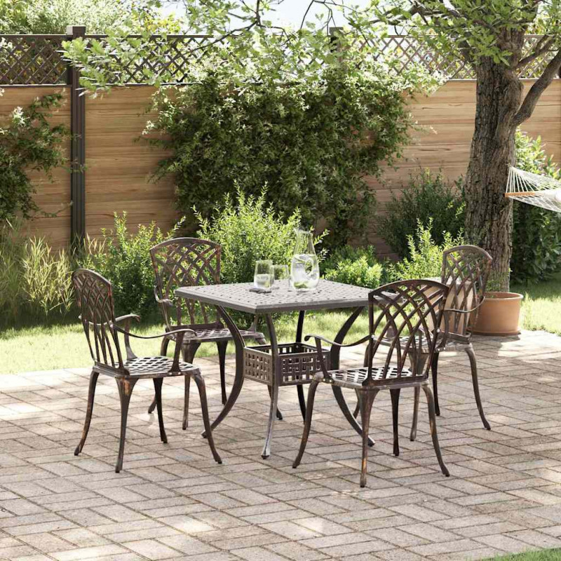 Zestaw stołów ogrodowych 5 pcs kolor bronzu Aluminium odlewane