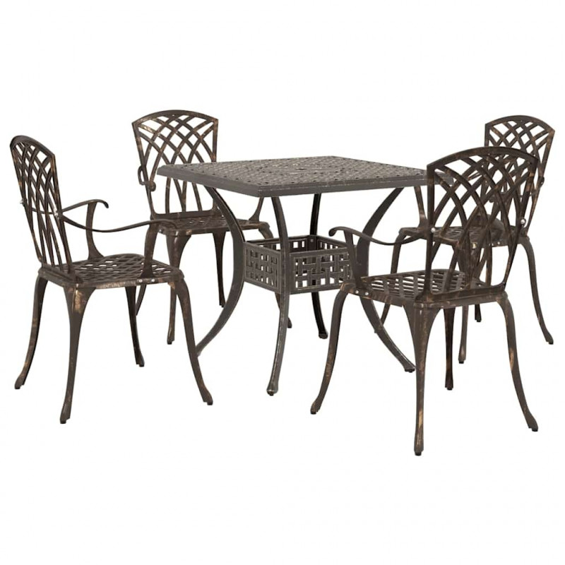 Zestaw stołów ogrodowych 5 pcs kolor bronzu Aluminium odlewane